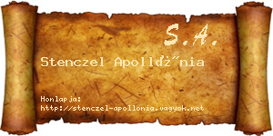 Stenczel Apollónia névjegykártya